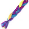 AE 24" Dark Rainbow Purple Teal Yellow Braiding Hair Extensions Accessories