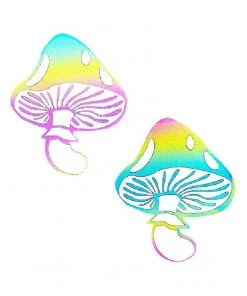 Neva Nude Rainbow Reflective Toadstool Mushroom Nipztix Pasties