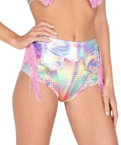 Roma Astro Candy High Waisted Shorts With Fringe Detail