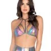 Roma Rave Tops Astro Candy Iridescent Bikini Top With Multi Straps