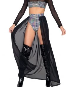 Roma Astro Candy Open Long Sheer Skirt With Waisted Band