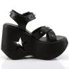 Pleasers Swimwear Demonia Black Star Platform Wedge Sandals