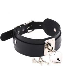AE Womens Key To My Heart Faux Leather Choker