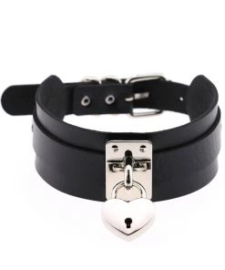 AE Womens Key To My Heart Faux Leather Choker