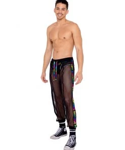 Roma Rainbow Love Fishnet Joggers