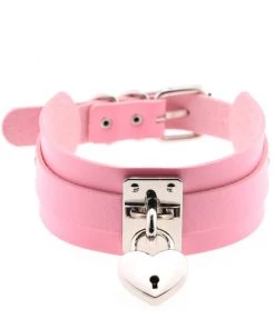 AE Womens Key To My Heart Faux Leather Choker