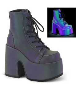 Pleasers Shoes Demonia Rainbow Reflective Platform Bootie