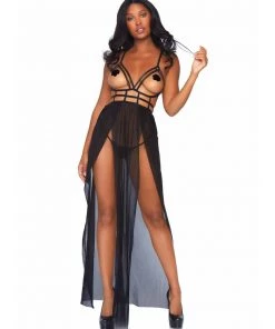 Leg Avenue New 2pc Harness Maxi Dress Set
