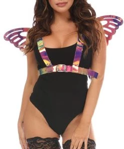 Daisy's Corsets New Dark Holo Wings Harness