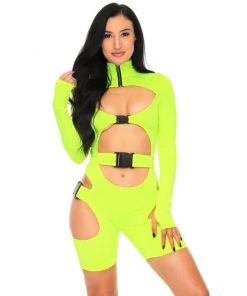 AE Intergalactic Domination Cutout Buckle Bodysuit