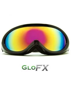 GloFX Black Diffraction Ski Goggles - Rainbow Gradient Womens