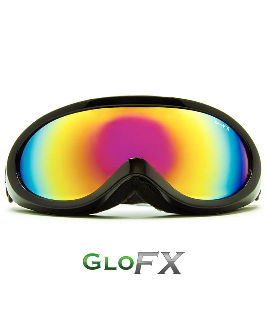 GloFX Black Diffraction Ski Goggles - Rainbow Gradient Womens 1 GloFX Black Diffraction Ski Goggles - Rainbow Gradient Womens