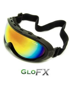 GloFX Black Diffraction Ski Goggles - Rainbow Gradient Womens