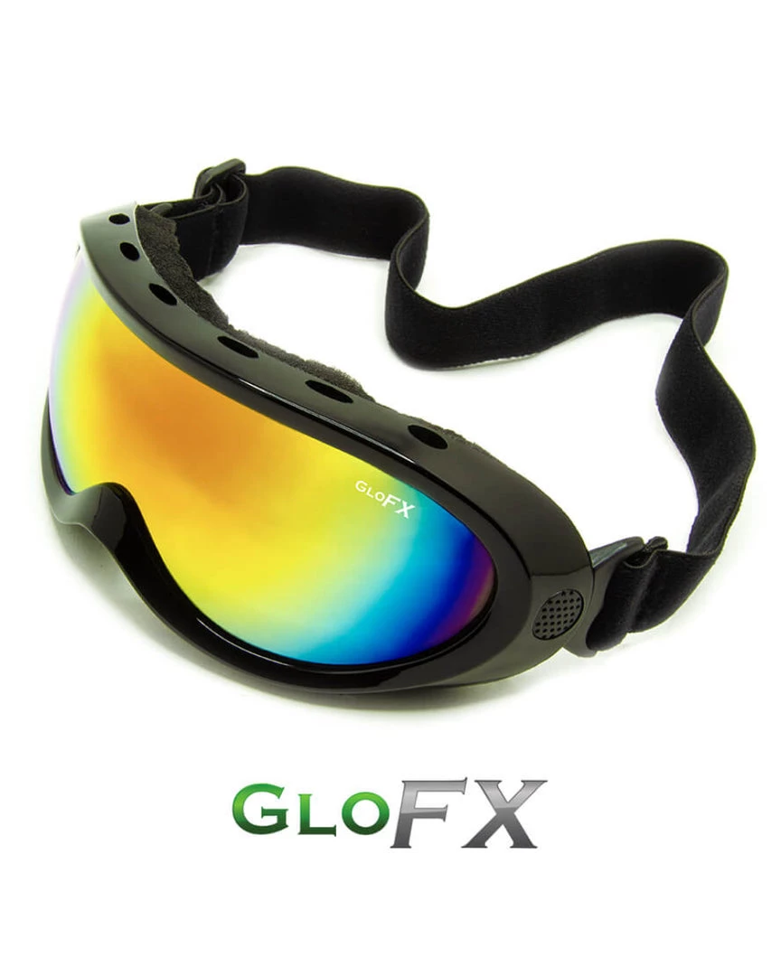 GloFX Black Diffraction Ski Goggles - Rainbow Gradient Womens 2 GloFX Black Diffraction Ski Goggles - Rainbow Gradient Womens