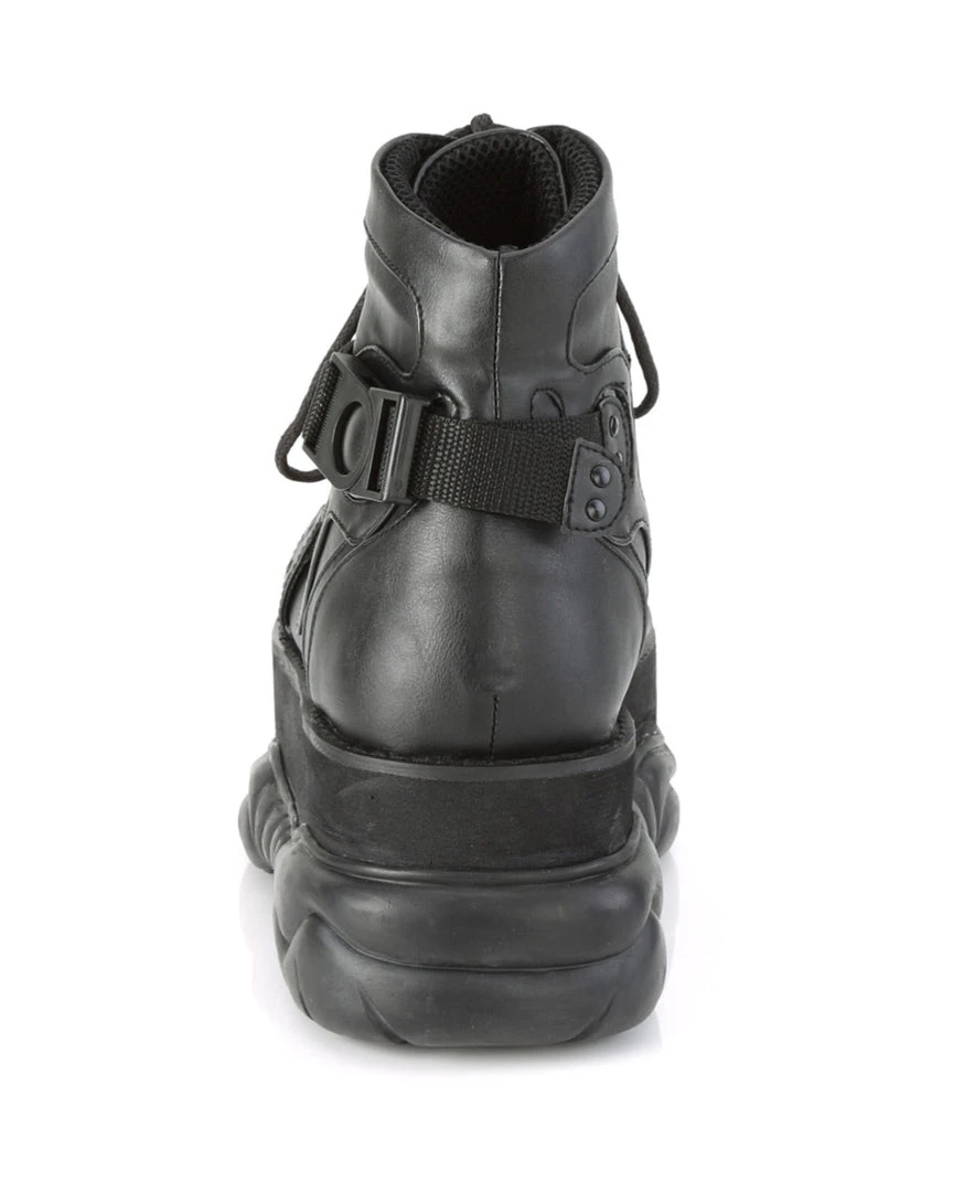 Pleasers Demonia Black Platform Lace-Up Criss-Cross Strap Ankle Boot 3 Pleasers Demonia Black Platform Lace-Up Criss-Cross Strap Ankle Boot