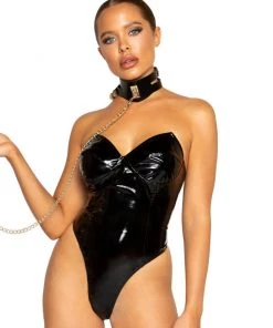 Roma Fetish High-Cut Vinyl Bodysuit New
