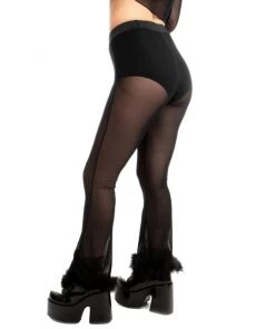 AE New Bubble-icious Sheer Fur Bell Bottom Rave Pants