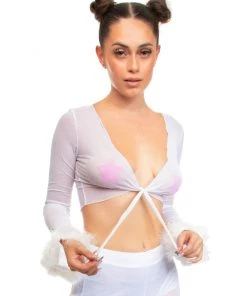 AE Bubble-icious Sheer Front-Tie Top New
