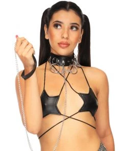 AE Accessories Black Chain Choker & Leash 2pc Set 5 AE Accessories Black Chain Choker & Leash 2pc Set