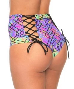 Shark Womens Runaway Lace Back High Waist Rave Bottoms