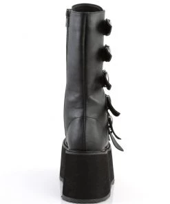Pleasers Shoes Demonia Matte Black Studded Mid-Calf Platform Boots