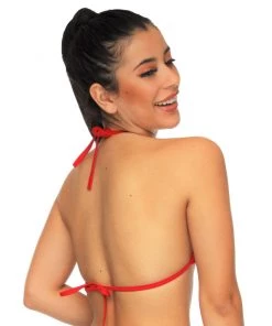 Juan Red Caged Halter Bikini Rave Top