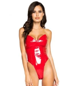 Roma Fetish High-Cut Vinyl Bodysuit New