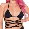 Shark Womens Black Bikini Wrap Top