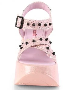 Pleasers Swimwear Demonia Baby Pink Star Platform Wedge Sandals