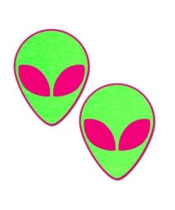 Pastease Neon Blacklight Reactive Alien Nipple Pasties