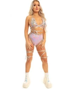 J. Valentine Side Lace-Up High Waist Shorts