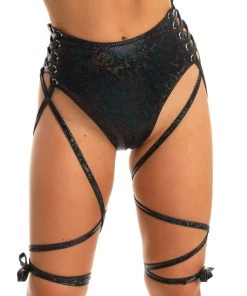 J. Valentine Side Lace-Up High Waist Shorts