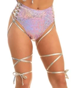 J. Valentine Side Lace-Up High Waist Shorts