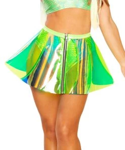J. Valentine New Holographic PVC Pinwheel Skirt