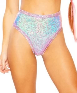 J. Valentine Sequin Holographic Trim Rave Shorts