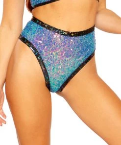 J. Valentine Sequin Holographic Trim Rave Shorts
