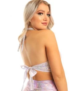 J. Valentine Sheer Keyhole Halter Crop Top 7 J. Valentine Sheer Keyhole Halter Crop Top