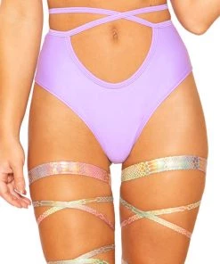 J. Valentine Tricot High-Waist Wrap Shorts