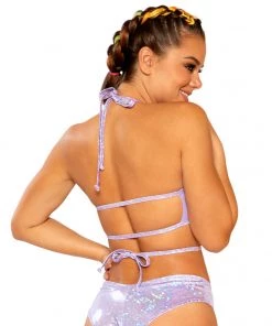 J. Valentine Mesh Tricot Underboob Wrap Top