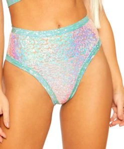 J. Valentine Sequin Holographic Trim Rave Shorts