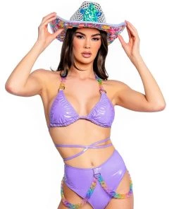 J. Valentine Lavender Kandi Kid Bikini Top New