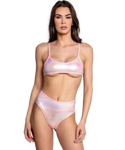 J. Valentine Baby Pink Holo High-Rise Thong