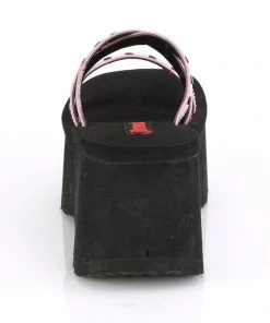 Pleasers Demonia Holographic Pink Platform Sandal