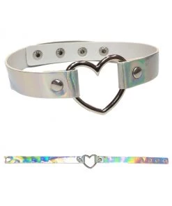AE Holographic Choker With Heart Ring