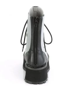 Pleasers Demonia Unisex Flash Reflective Lace-Up Boot Mens