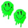 Neva Nude Drip Smiley Neon Green UV Reactive Pasties