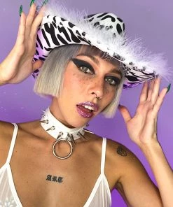 AE Yee-Haw Faux-Fur Trimmed Cowboy Hat New