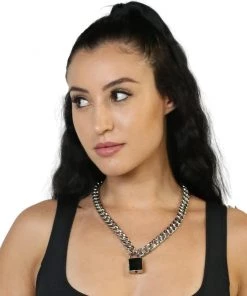 Funk Plus Womens Secret Lover Lock & Key Pendant