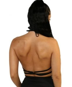 Shark Womens Black Sheer Bikini Wrap Top