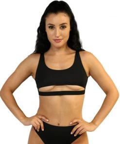 Shark Black Underboob Top